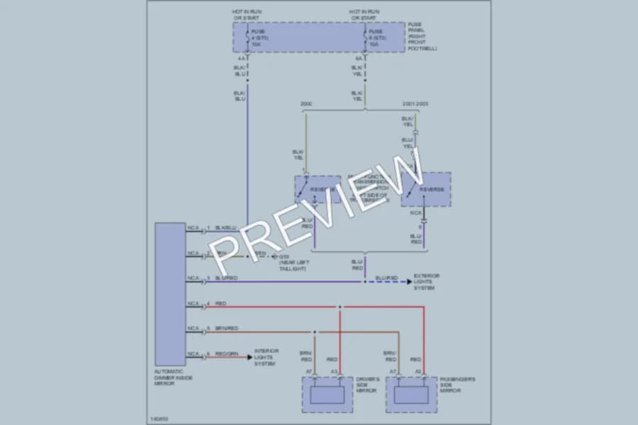 2002 Audi A8 Power Mirrors wiring diagram preview