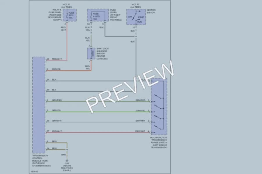 2002 Audi A8 Shift Interlock wiring diagram preview