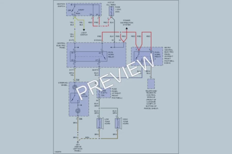 2002 Audi A8L Horn wiring diagram preview