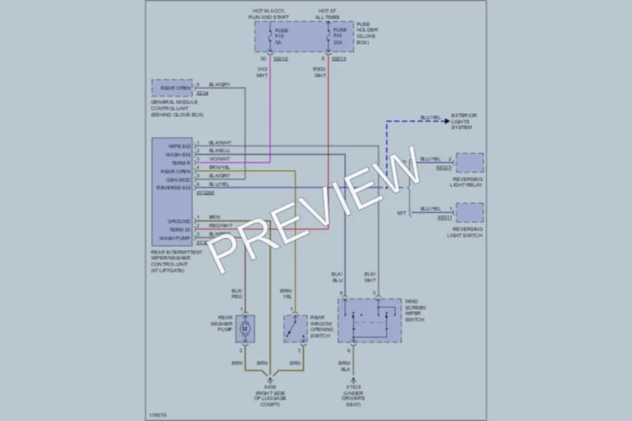 2002 BMW 325i Wiper Washer wiring diagram preview