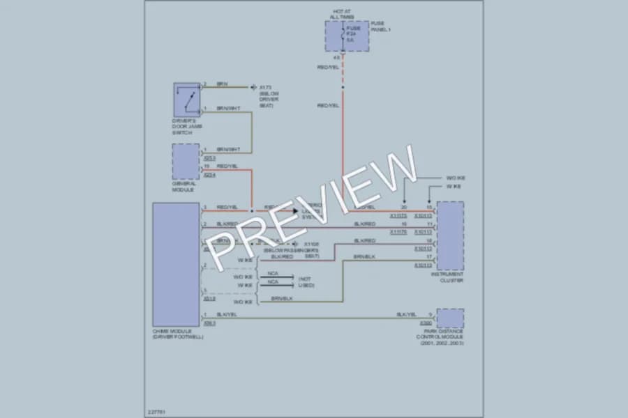 2002 BMW 525i Warning Systems wiring diagram preview