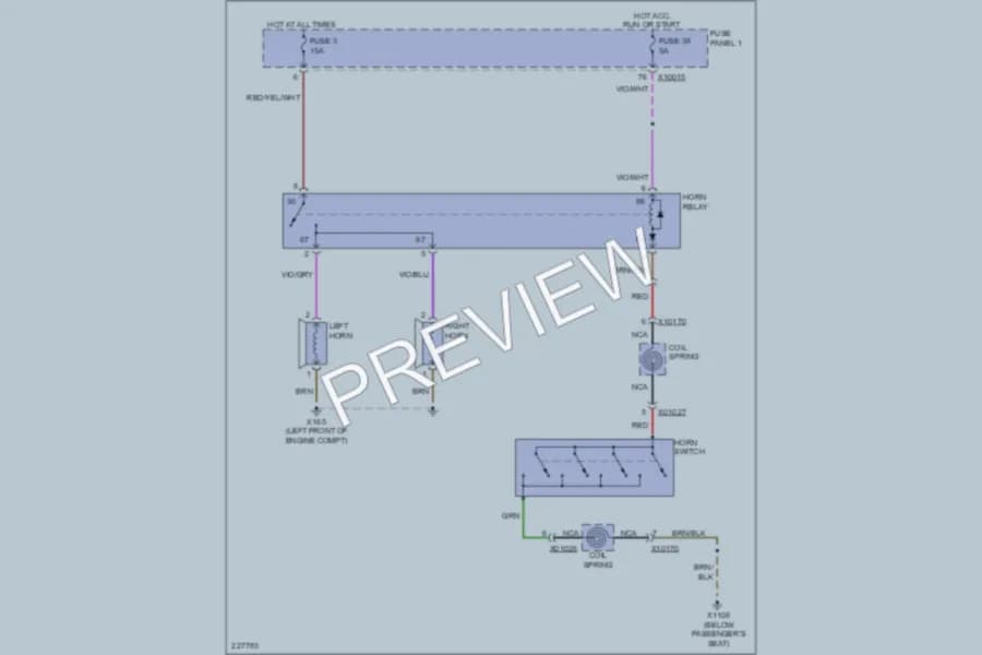 2002 BMW 530i Horn wiring diagram preview