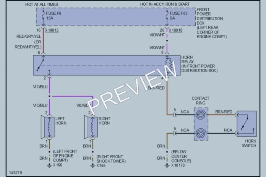 2002 BMW MCoupe Horn wiring diagram preview