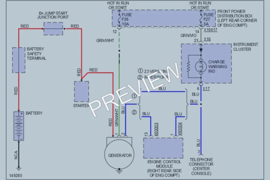 2002 BMW MCoupe Starting Charging wiring diagram preview