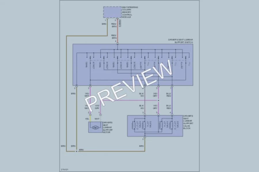 2002 BMW X5 Power Seats wiring diagram preview