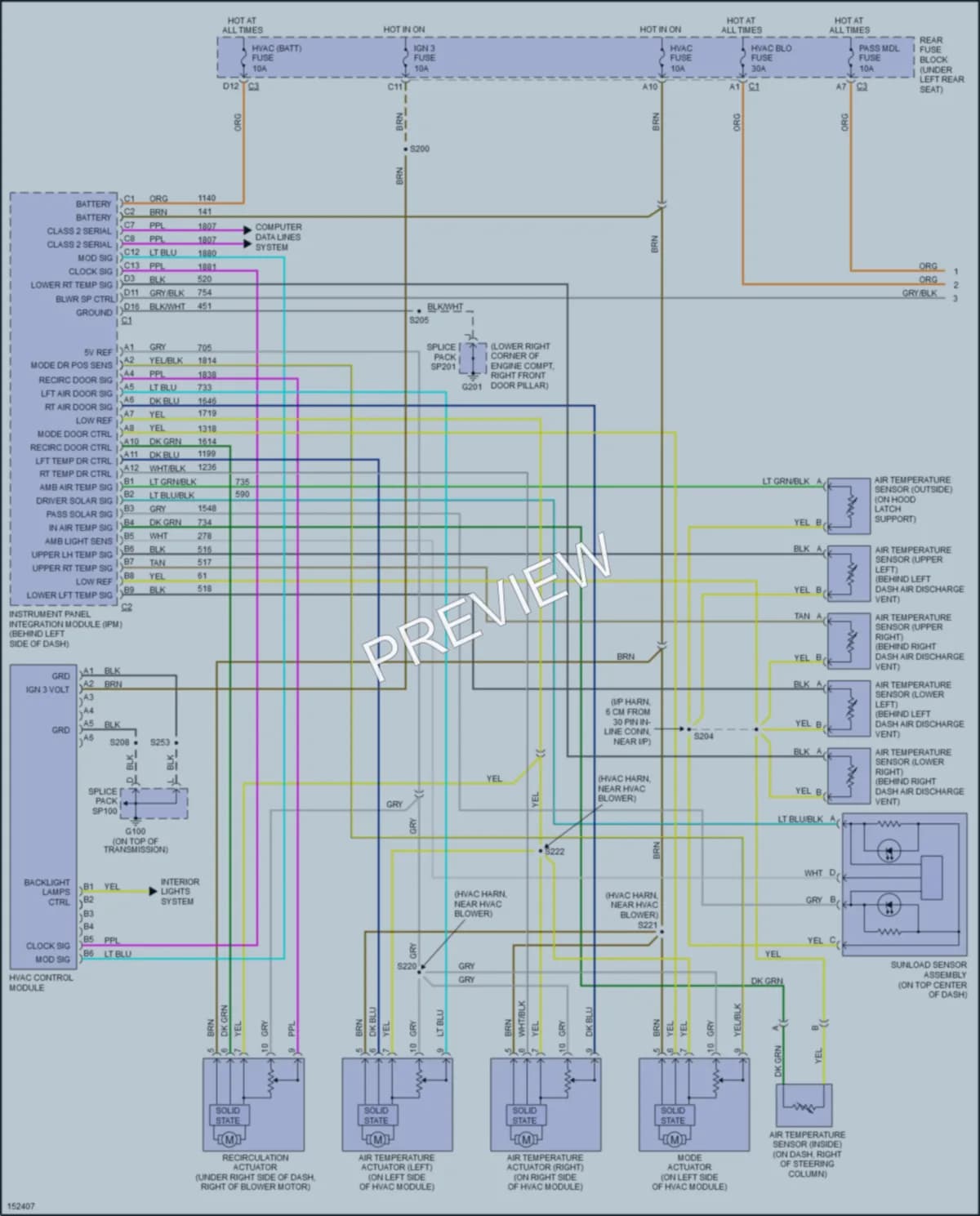 2002 Buick LeSabre Air Conditioning wiring diagram preview