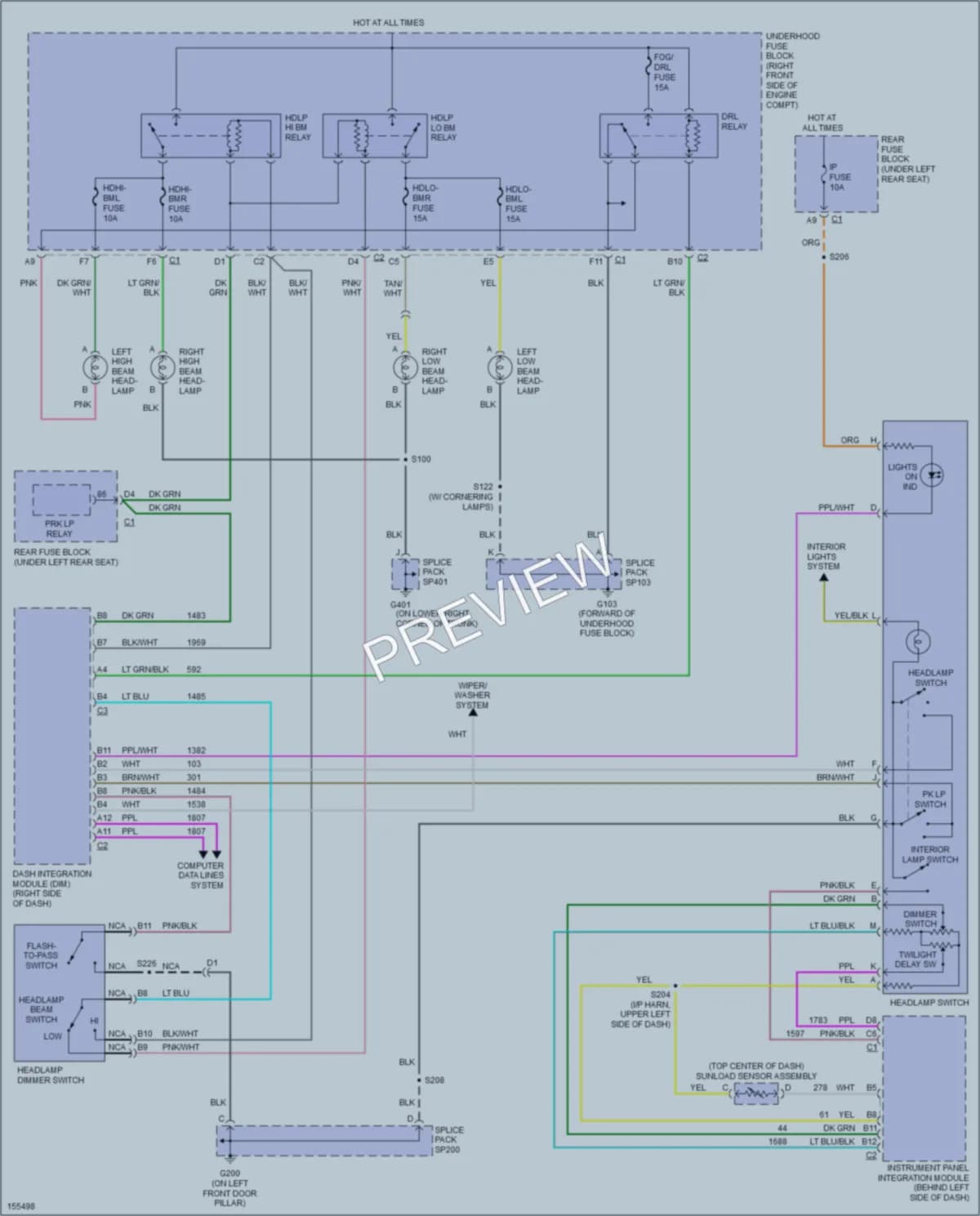 2002 Buick LeSabre Headlights wiring diagram preview