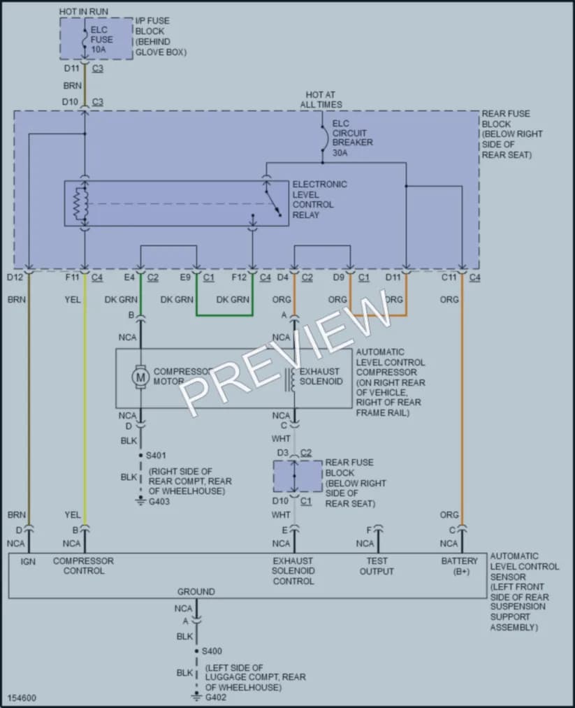 2002 Buick ParkAvenue Electronic Suspension wiring diagram preview