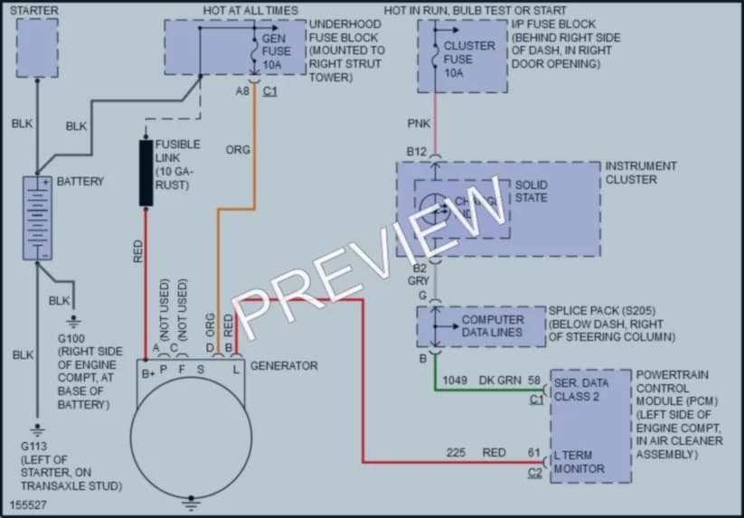 2002 Buick Regal Starting Charging wiring diagram preview