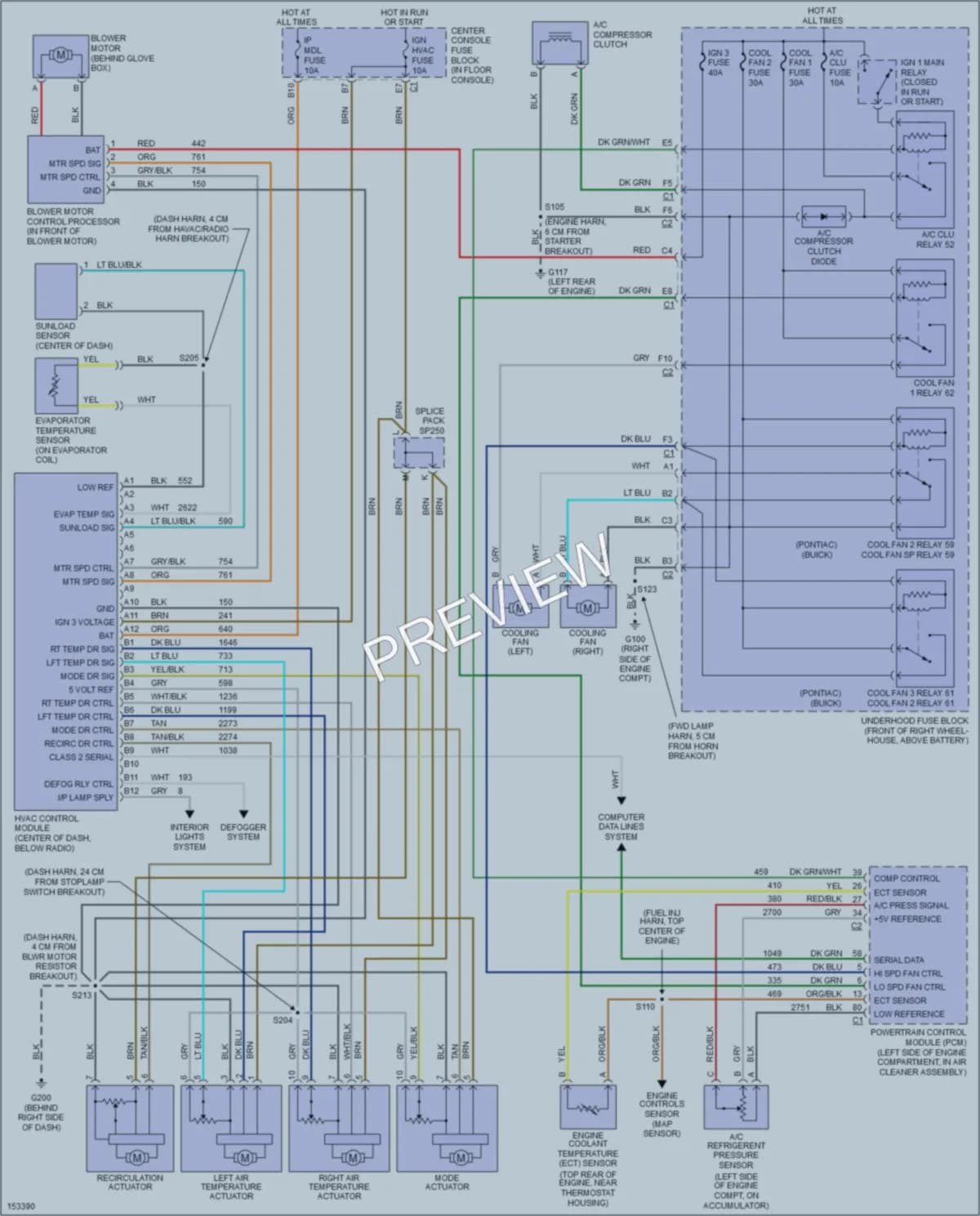 2002 Buick Rendezvous Air Conditioning wiring diagram preview