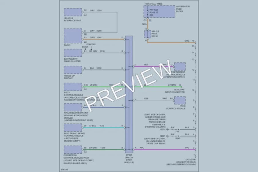 2002 Buick Rendezvous Computer Data Lines wiring diagram preview