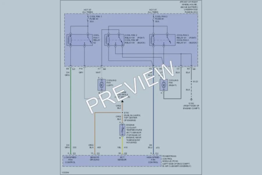 2002 Buick Rendezvous Cooling Fan wiring diagram preview