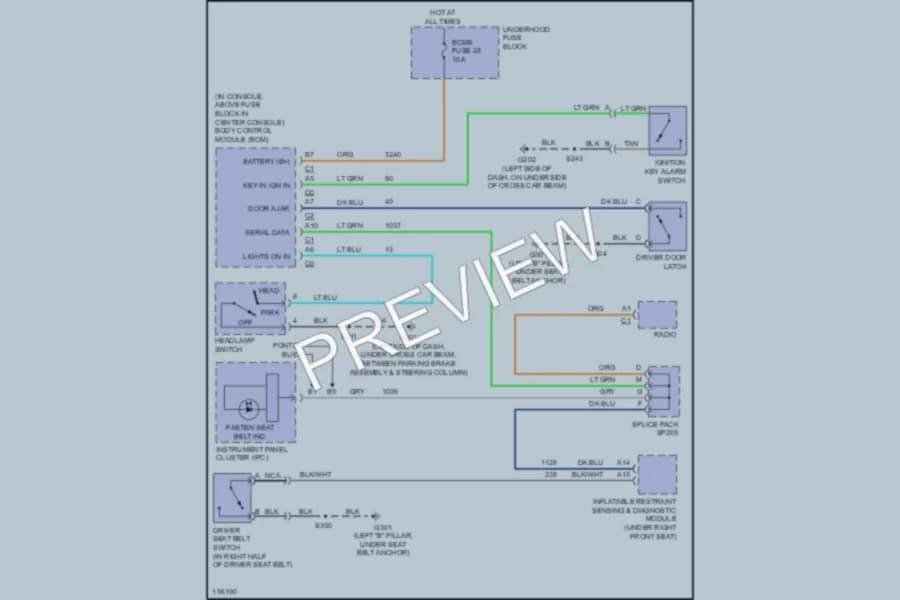 2002 Buick Rendezvous Warning Systems wiring diagram preview