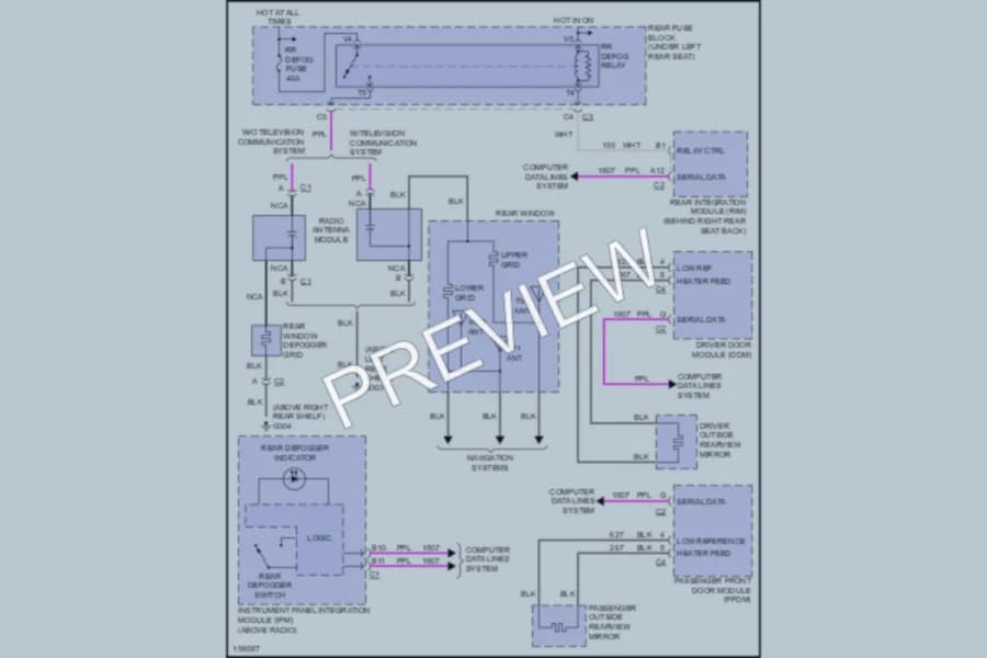 2002 Cadillac DeVille Defoggers wiring diagram preview