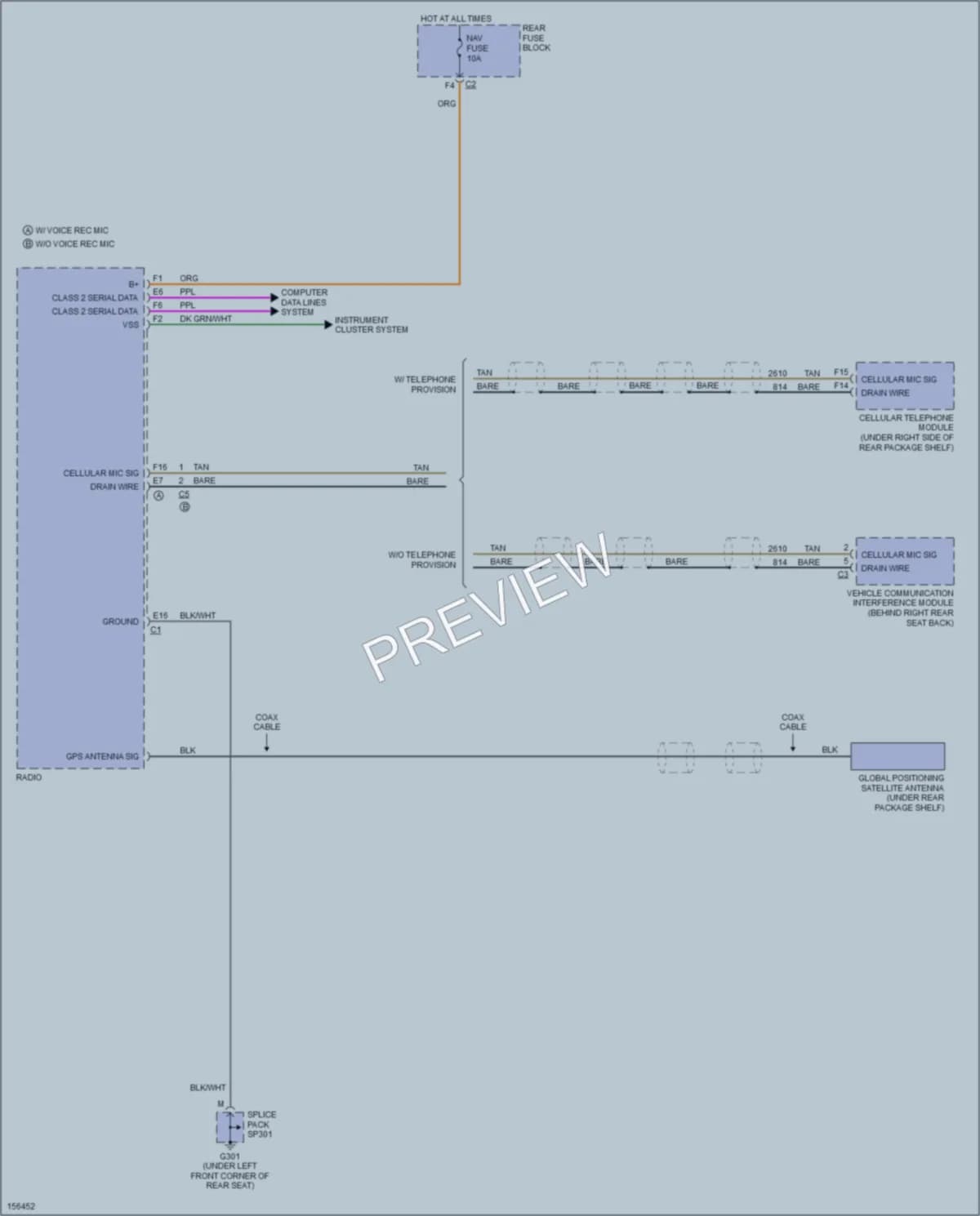 2002 Cadillac DeVille Navigation wiring diagram preview