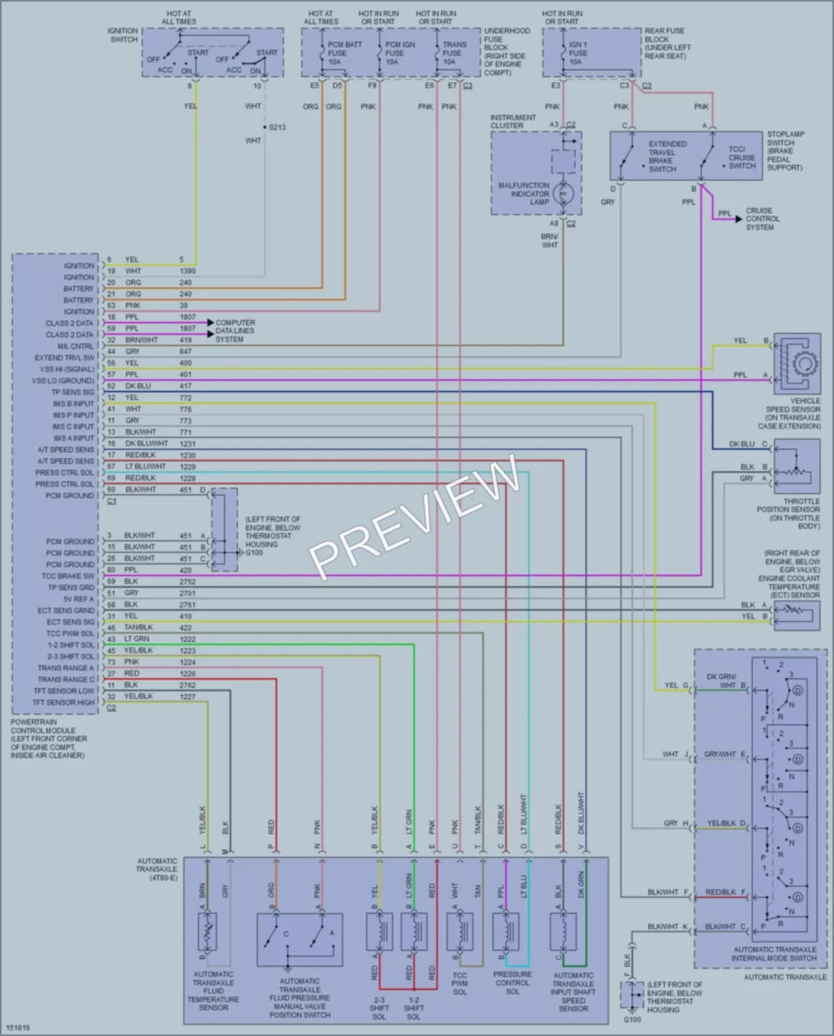 2002 Cadillac DeVille Transmission wiring diagram preview