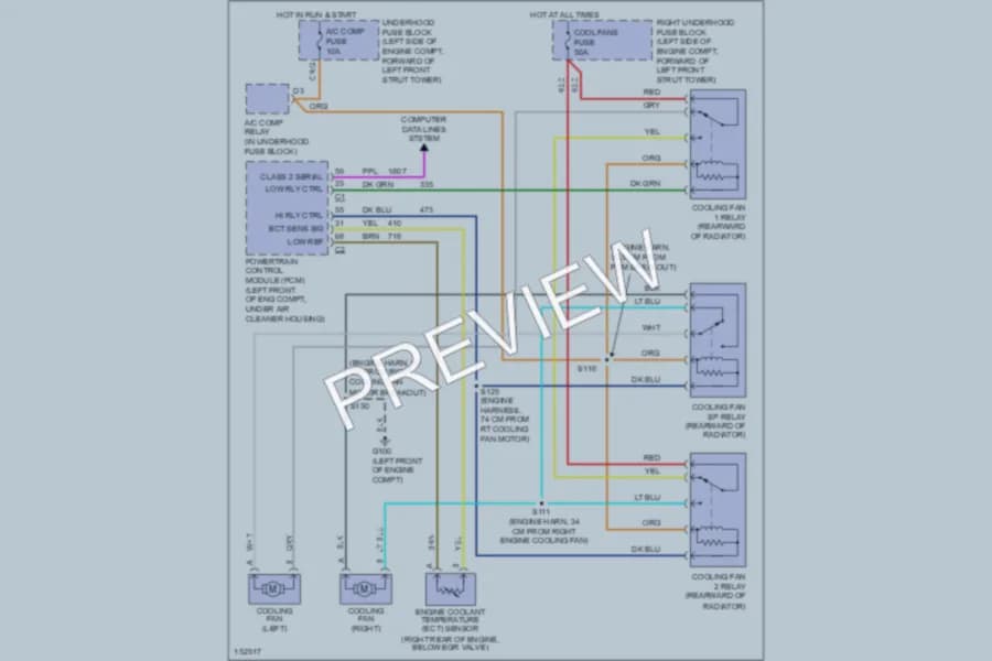 2002 Cadillac Eldorado Cooling Fan wiring diagram preview