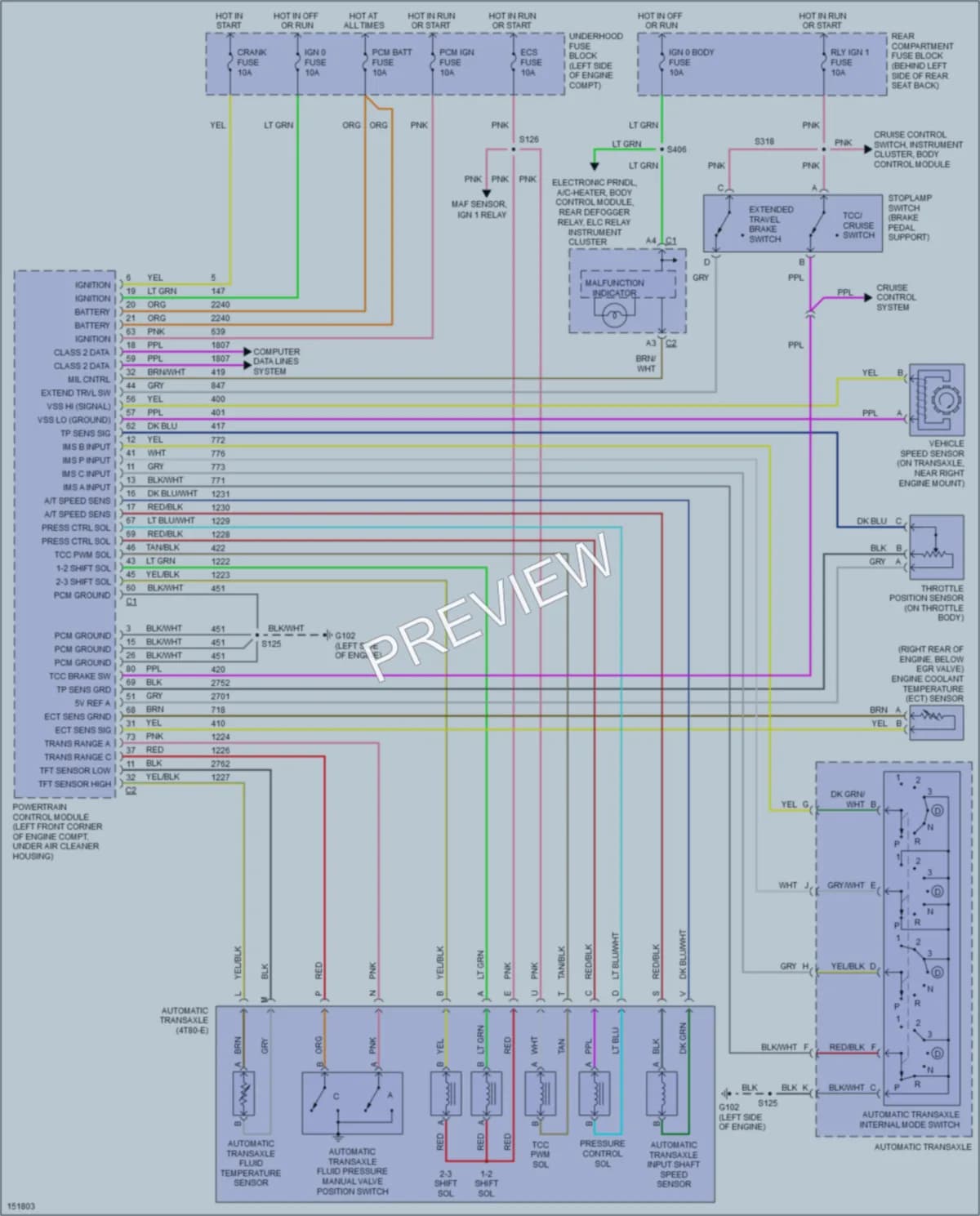 2002 Cadillac Eldorado Transmission wiring diagram preview