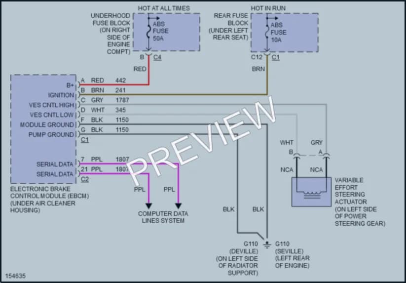 2002 Cadillac Seville Electronic Power Steering wiring diagram preview
