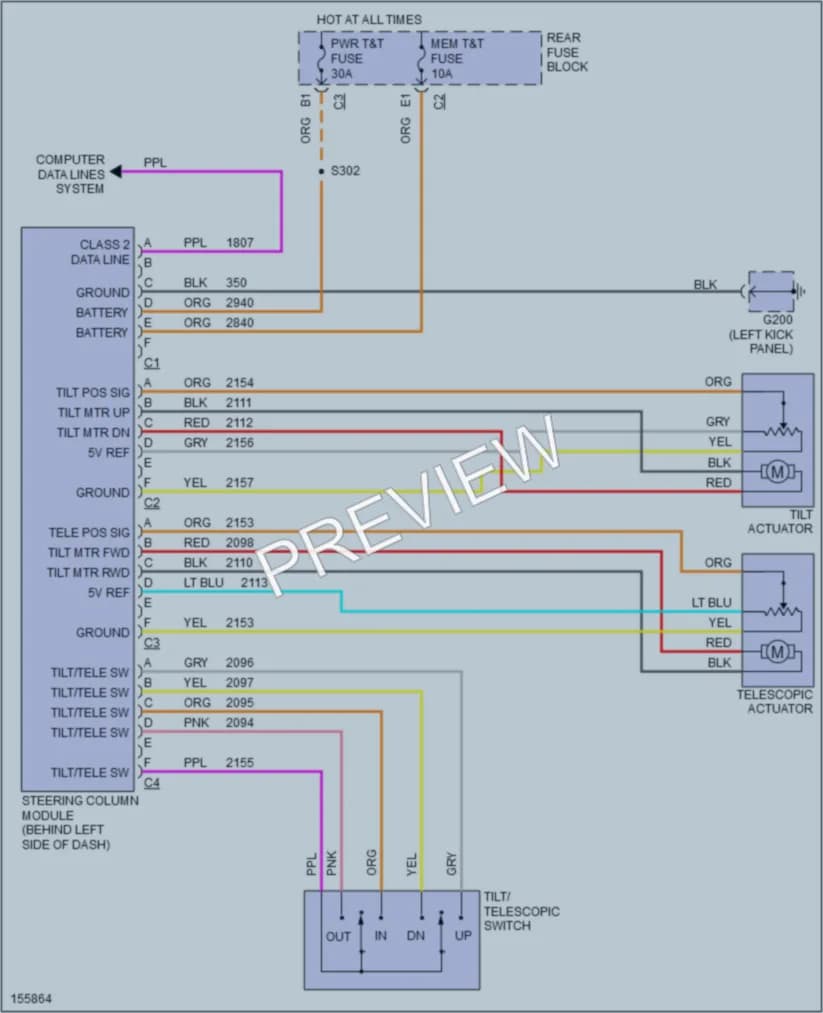 2002 Cadillac Seville Memory Systems wiring diagram preview