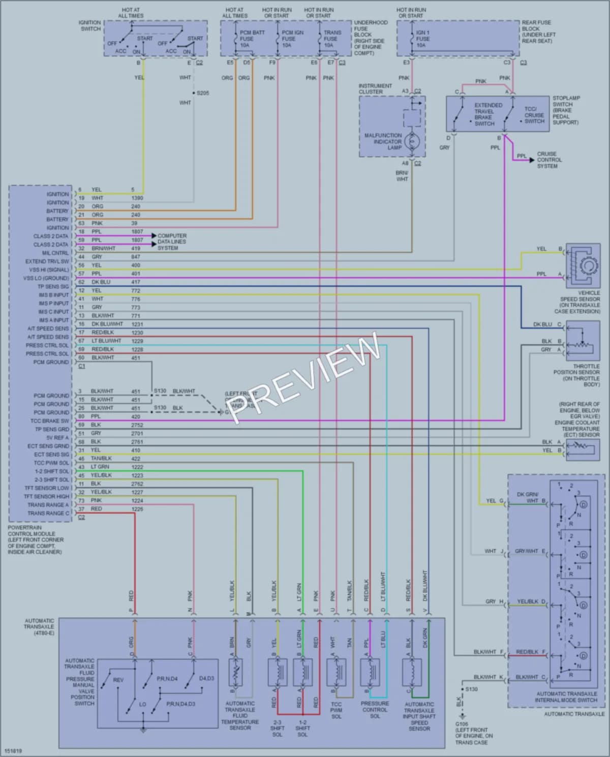 2002 Cadillac Seville Transmission wiring diagram preview
