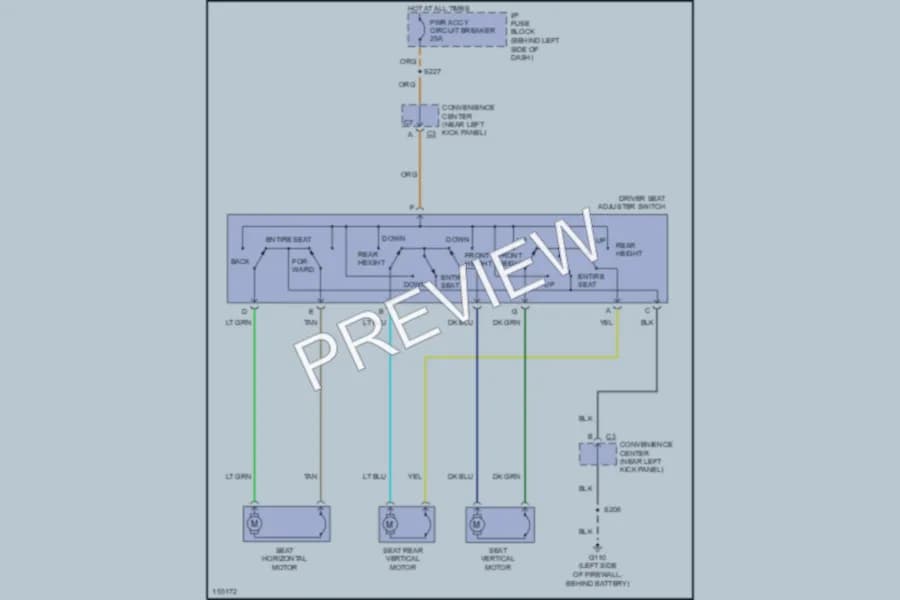 2002 Chevrolet Astro Power Seats wiring diagram preview