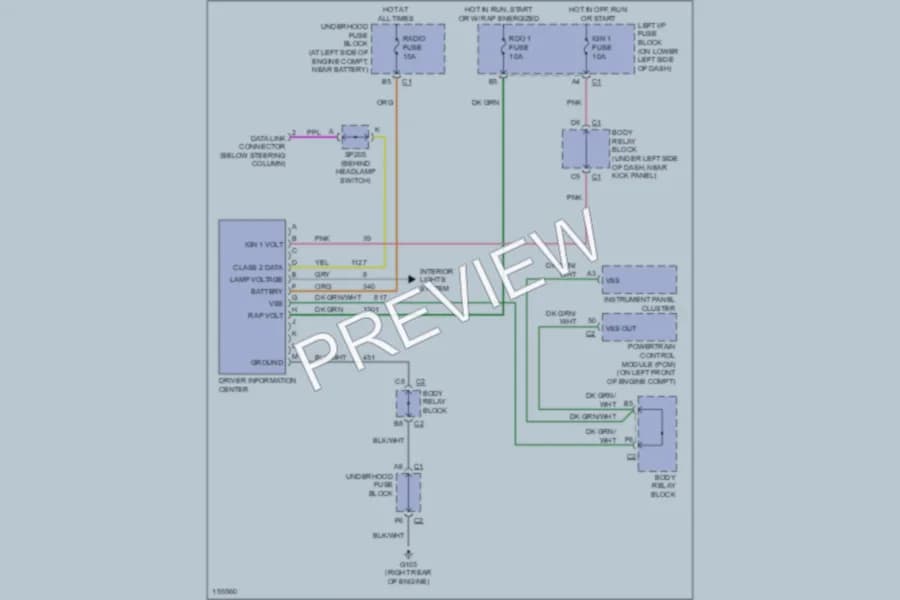 2002 Chevrolet C2500Avalanche Instrument Cluster wiring diagram preview