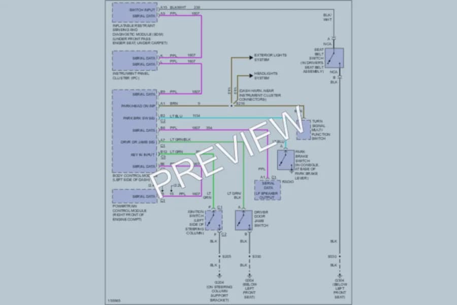 2002 Chevrolet Cavalier Warning Systems wiring diagram preview