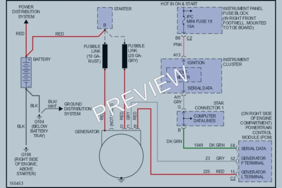 2002 Chevrolet Corvette Starting Charging wiring diagram preview