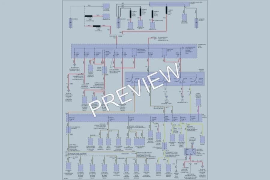 2002 Chevrolet G3500 Power Distribution wiring diagram preview with protected circuit layout