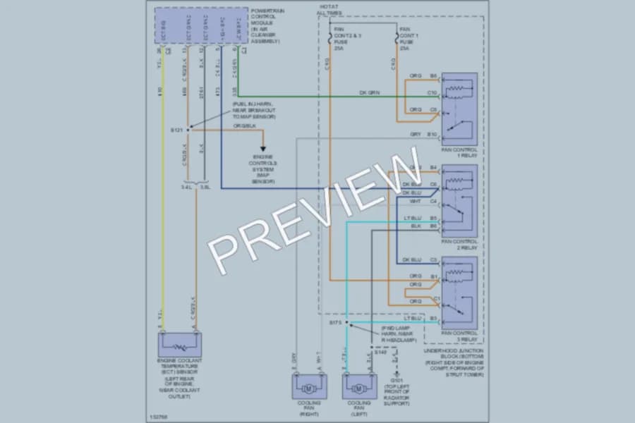 2002 Chevrolet Impala Cooling Fan wiring diagram preview