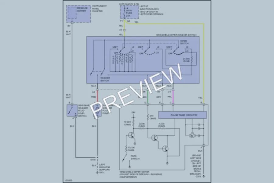 2002 Chevrolet Impala Wiper Washer wiring diagram preview