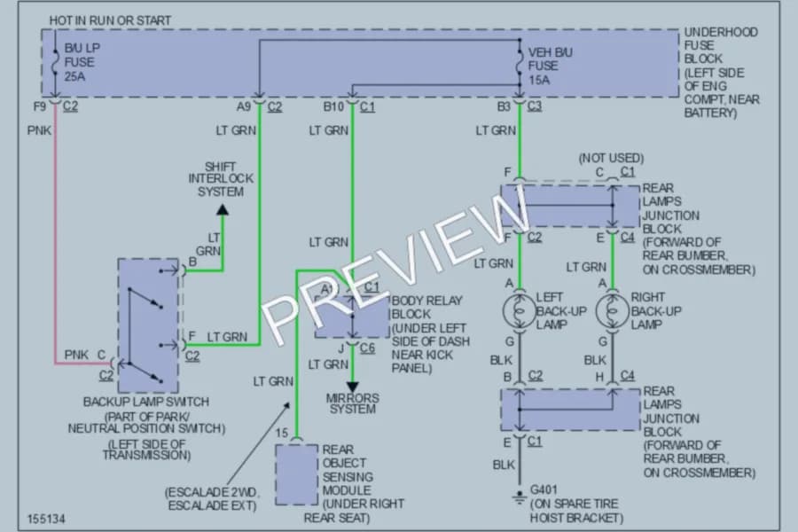 2002 Chevrolet K2500Avalanche Exterior Lights wiring diagram preview