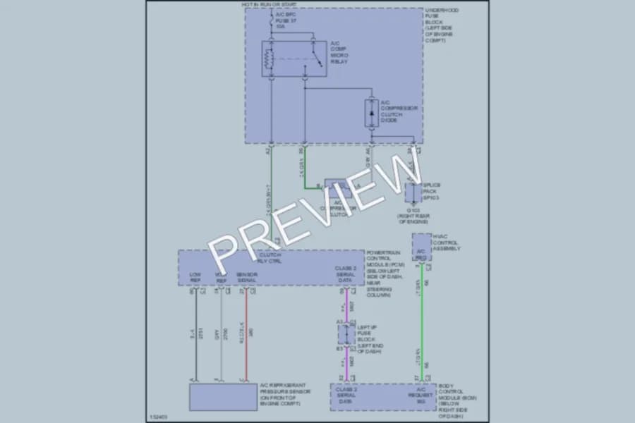 2002 Chevrolet Malibu Air Conditioning wiring diagram preview