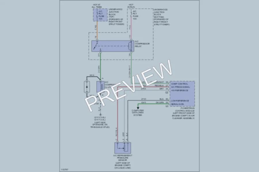 2002 Chevrolet MonteCarlo Air Conditioning wiring diagram preview