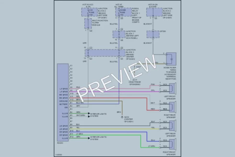 2002 Chevrolet Prizm Radio wiring diagram preview