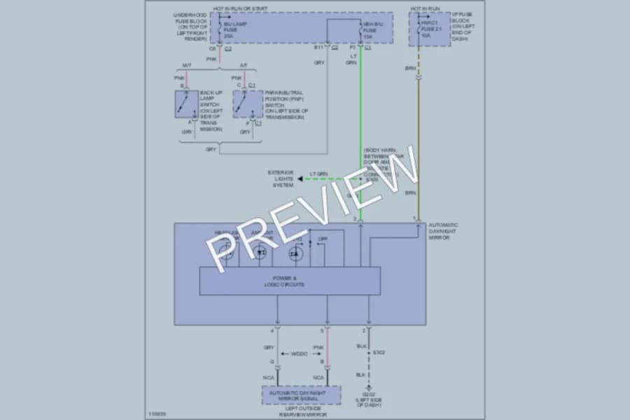 2002 Chevrolet S10 Power Mirrors wiring diagram preview
