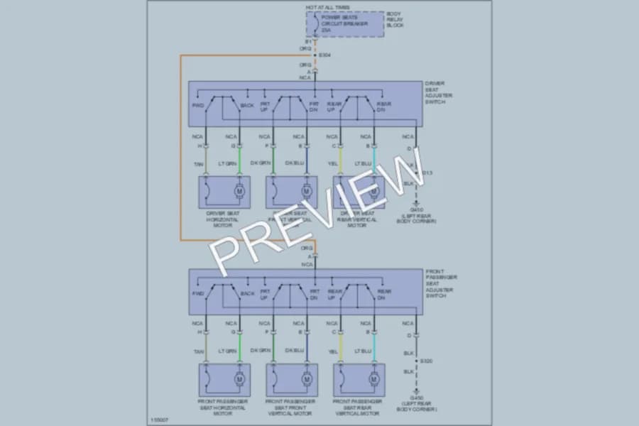 2002 Chevrolet S10 Power Seats wiring diagram preview