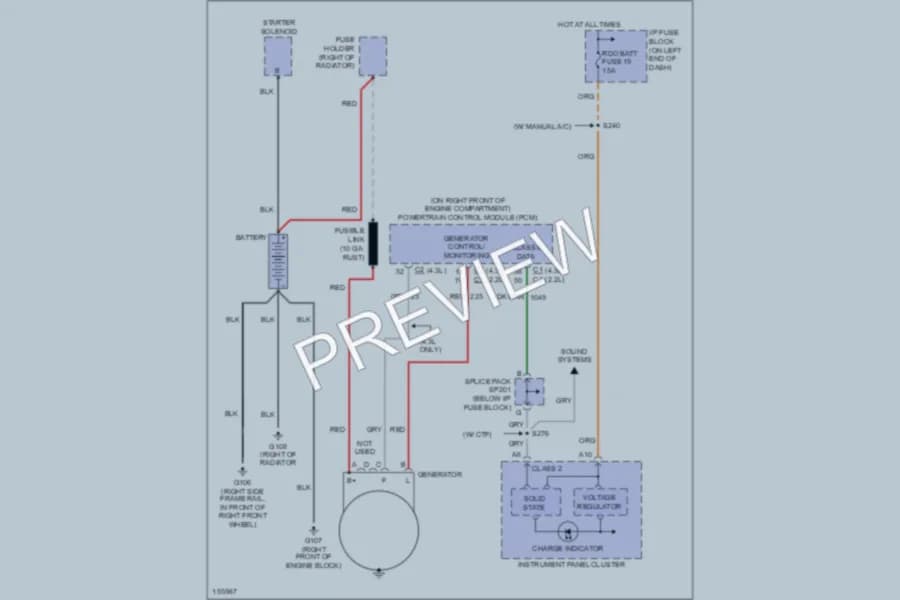 2002 Chevrolet S10 Starting Charging wiring diagram preview