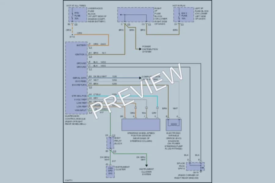 2002 Chevrolet Tahoe Electronic Power Steering wiring diagram preview