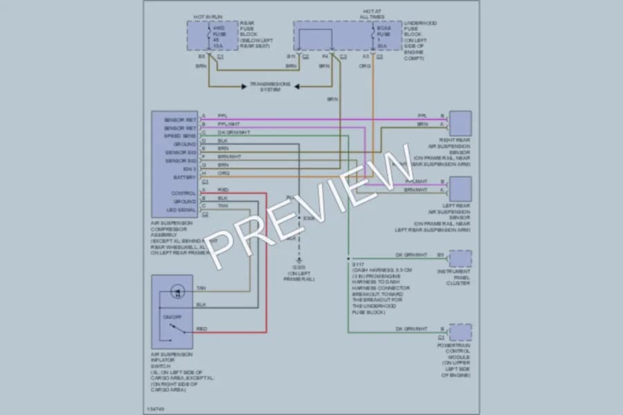 2002 Chevrolet TrailBlazerEXT Electronic Suspension wiring diagram preview