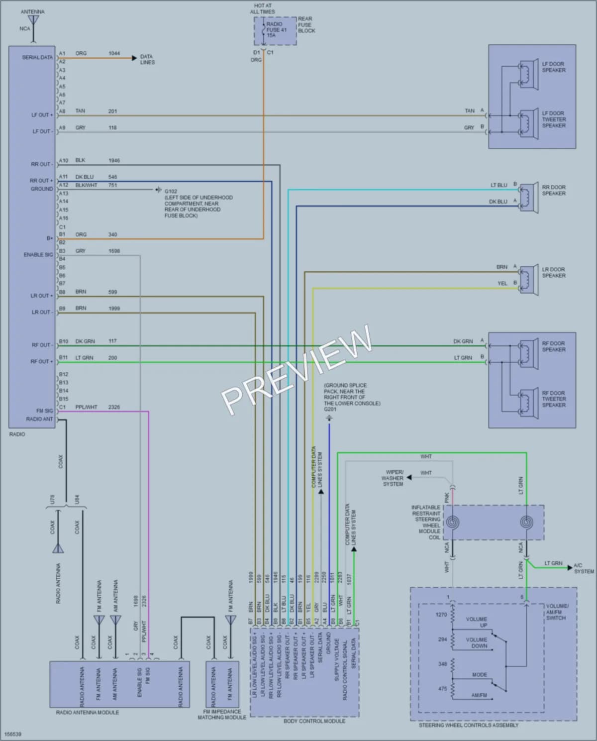 2002 Chevrolet TrailBlazerEXT Radio wiring diagram preview