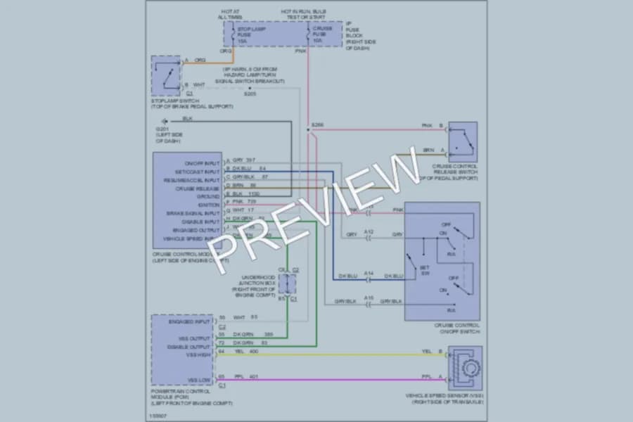 2002 Chevrolet Venture Cruise Control wiring diagram preview