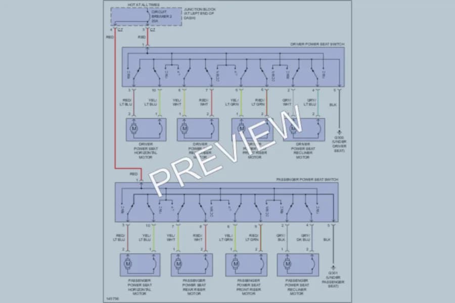 2002 Chrysler Concorde Power Seats wiring diagram preview