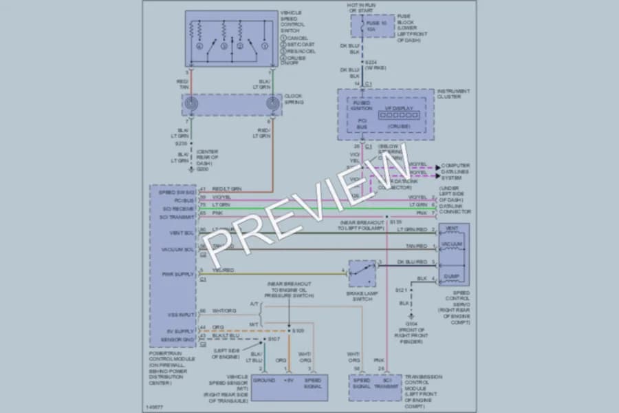 2002 Chrysler PTCruiser Cruise Control wiring diagram preview