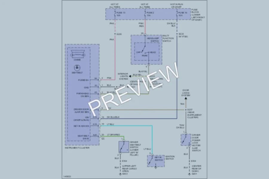 2002 Chrysler PTCruiser Warning Systems wiring diagram preview