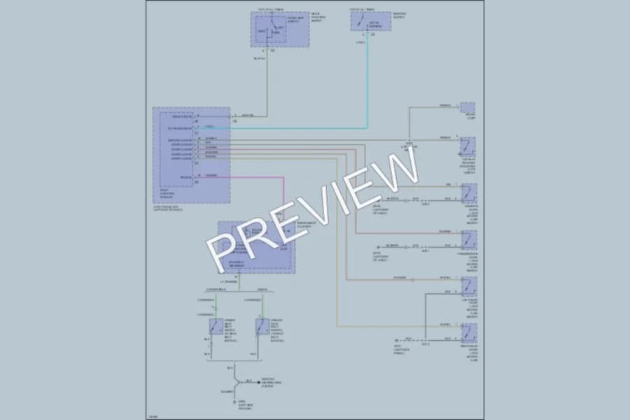 2002 Chrysler 2D Convertible Warning Systems wiring diagram preview with protected circuit layout