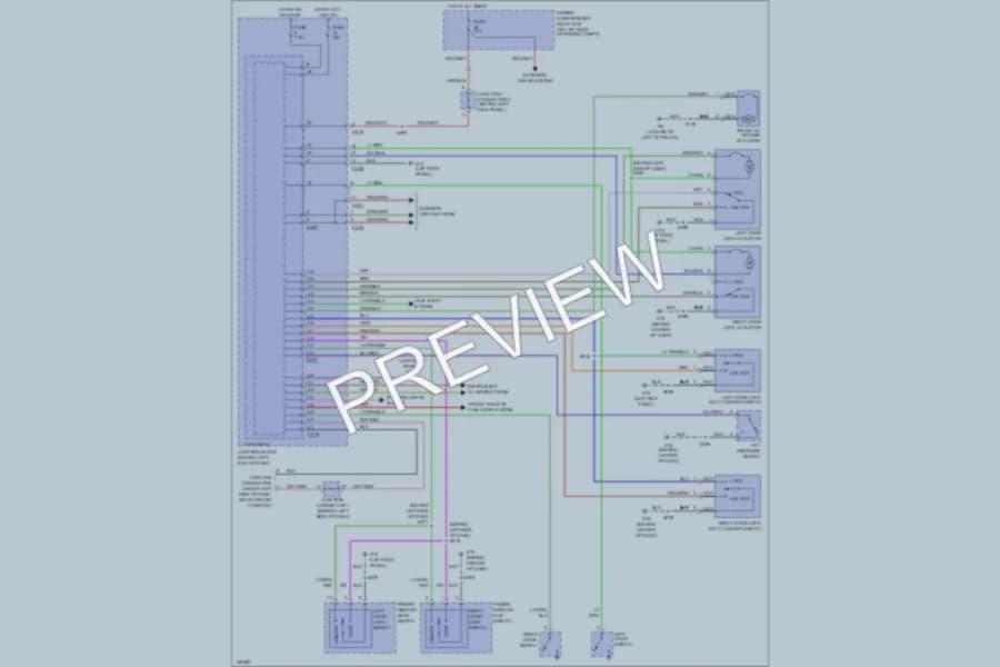 2002 Chrysler 2D Coupe Power Door Locks wiring diagram preview with protected circuit layout