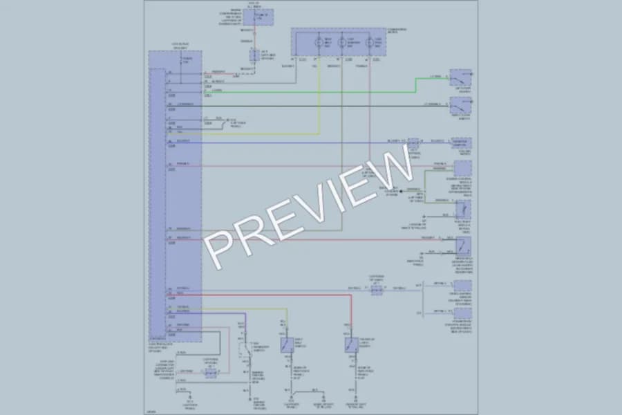 2002 Chrysler 2D Coupe Warning Systems wiring diagram preview with protected circuit layout