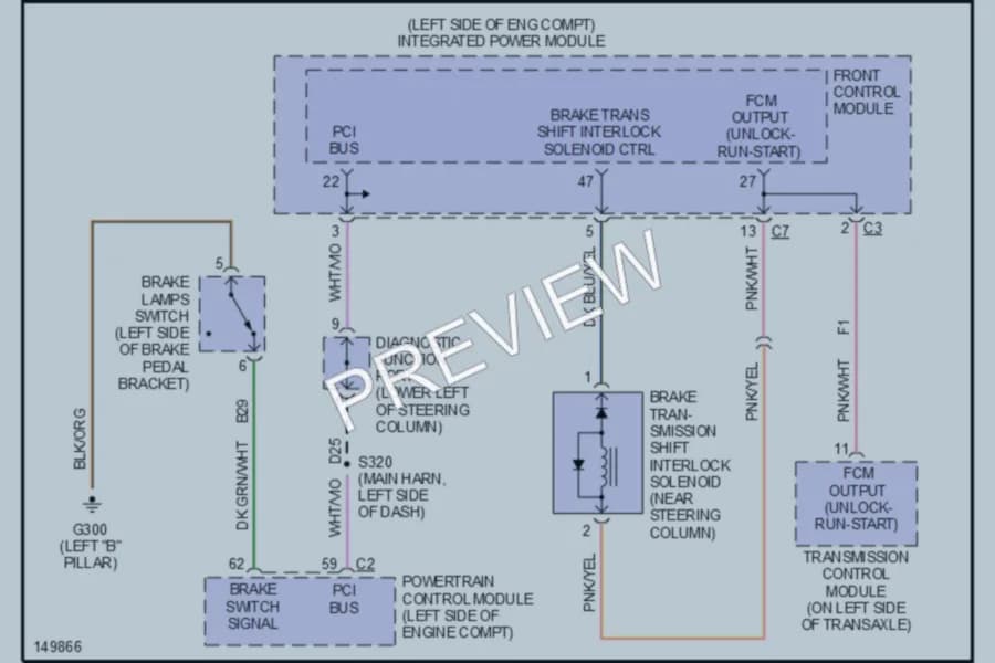 2002 Chrysler TownCountry Shift Interlocks wiring diagram preview